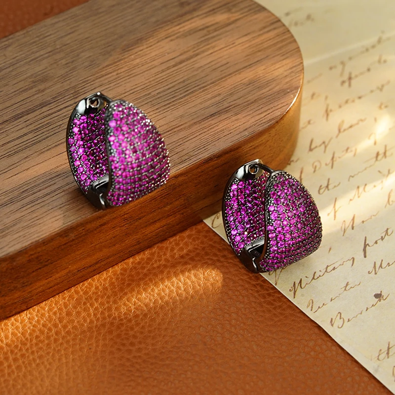 纯铜耳饰 5832 【红色密境】重工复古高级小众气质耳环