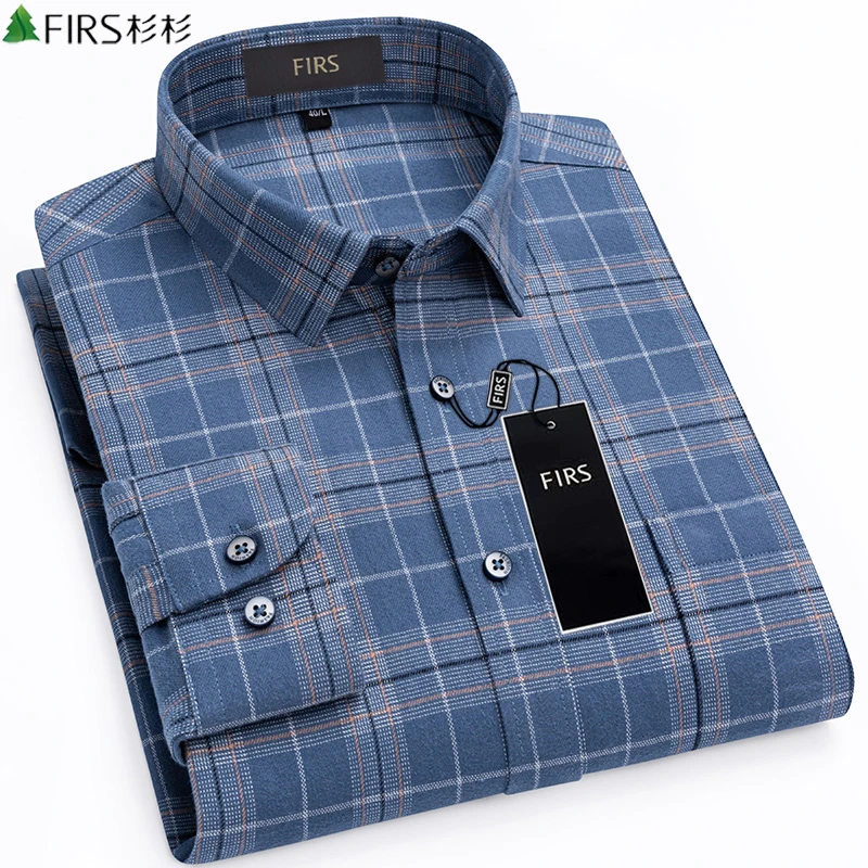 【纯棉磨毛】衫衫2025秋冬季格子衬衫男长袖新款休闲爸爸装秋季衬衣