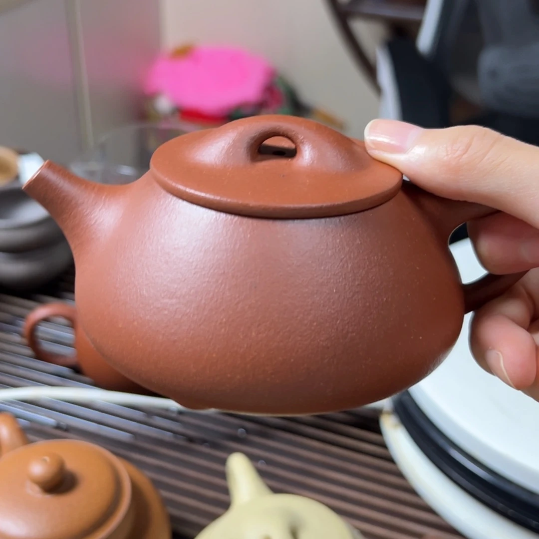 茶壶紫砂红将破石瓢200