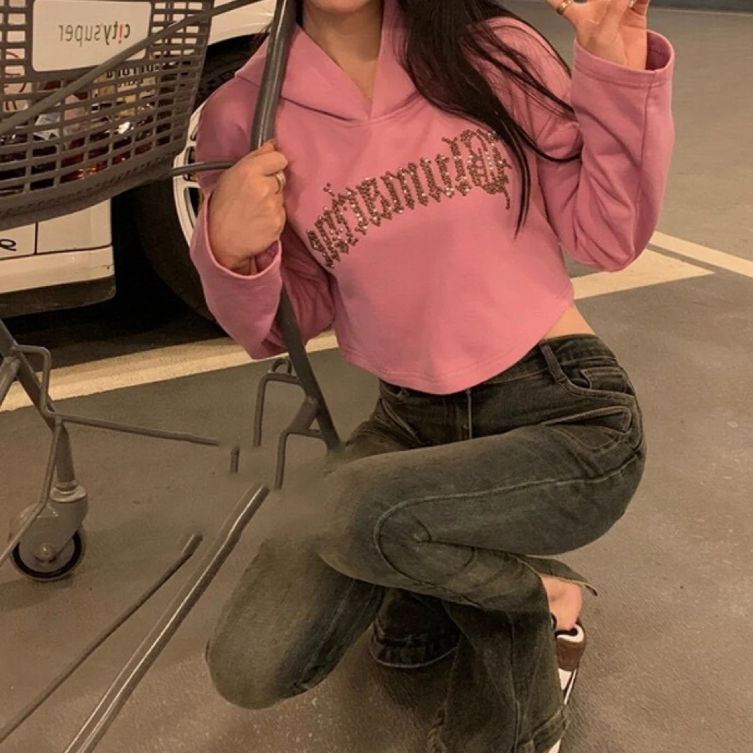 福利款 连帽短款卫衣