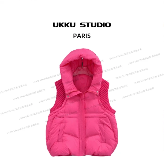 尧【UKKUSTUDIO】小众设计感保暖短款马夹外套冬季新棉服211480