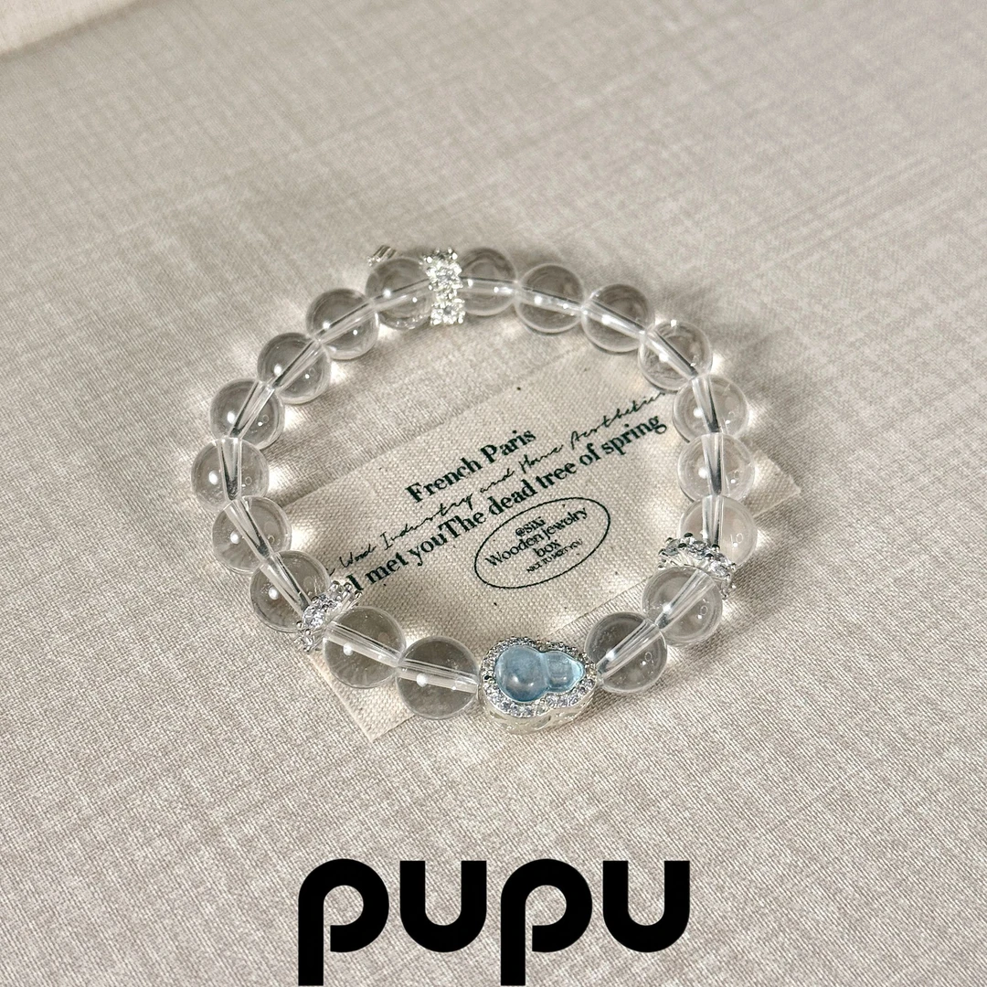【pupu轻奢珠宝】AA白水晶高级小众首饰高级感天然水晶手串