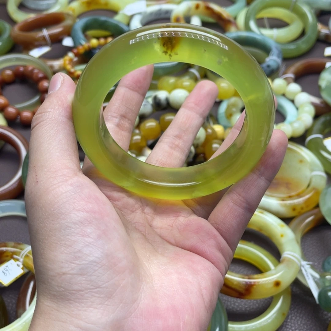 眼***星蛇纹石玉未镶嵌手镯