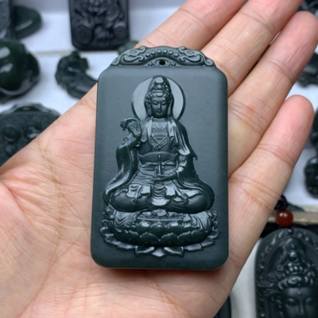 【闪购商品】颈饰未镶嵌和田玉眼*双面雕刻