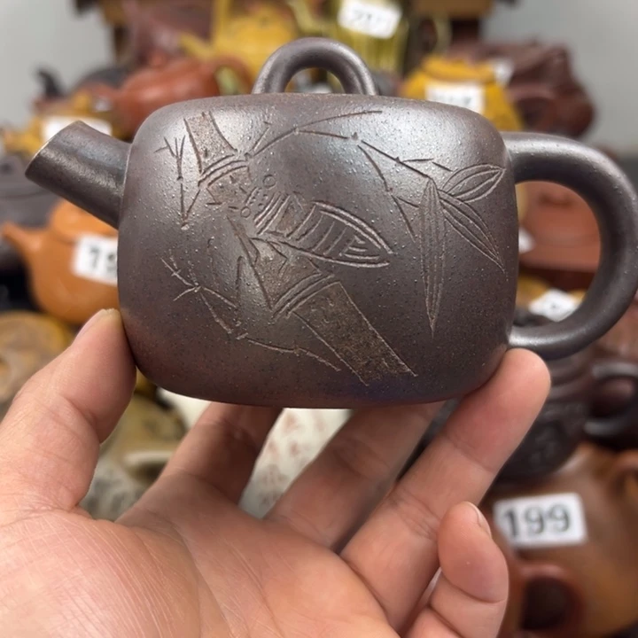 茶壶紫砂壶口跳砂