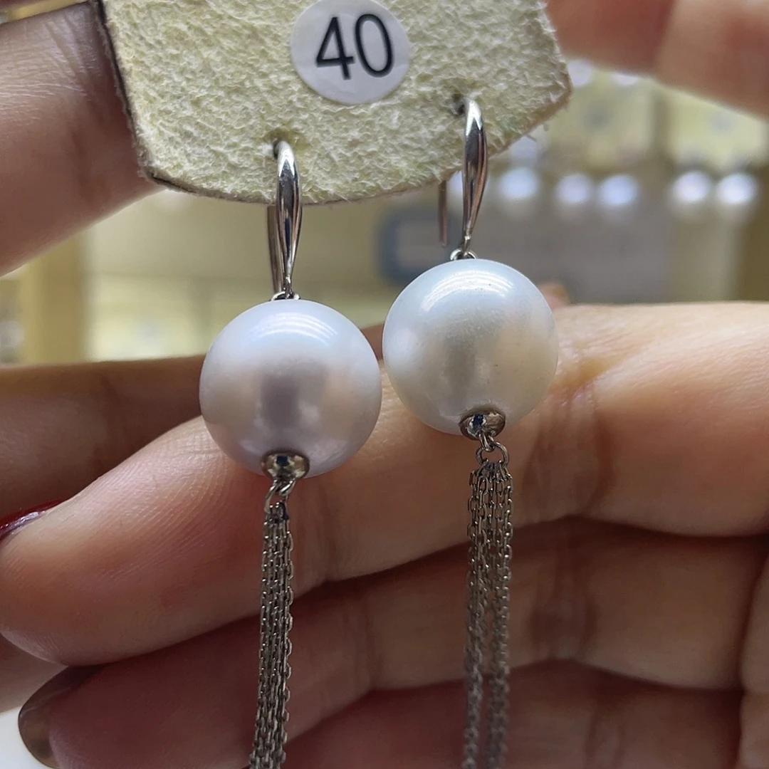 淡水珍珠耳饰银S925镶嵌