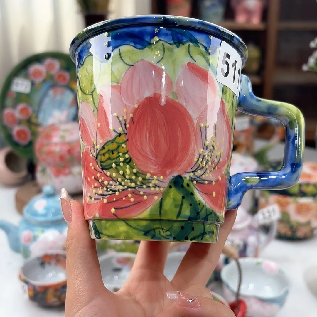 景德镇手绘高温釉下彩陶瓷茶具