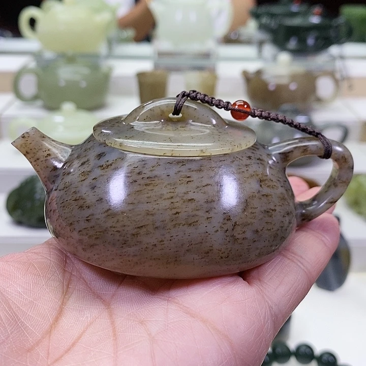 未镶嵌和田玉挂件茶壶100ml（微瑕）