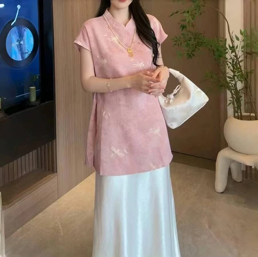 （蜻蜓飞）原版！新中式国风气质高定夏季中长款上衣
