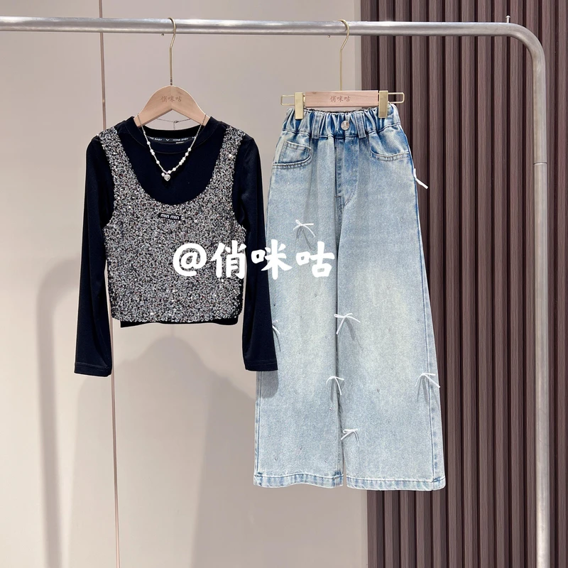 女童套装春秋款2025新款儿童洋气时髦春装中大童女孩休闲三件套潮