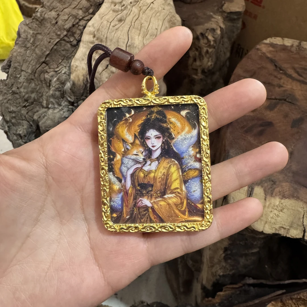九尾狐娘娘唐卡吊坠【龙虎山】狐仙男女脖子挂件高档