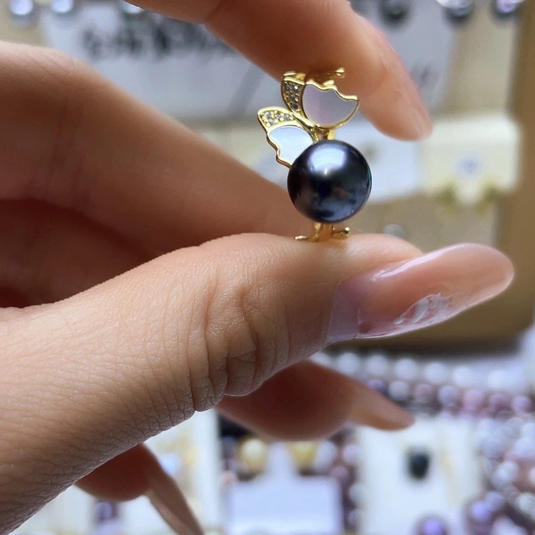 海水珍珠戒指银S925镶嵌