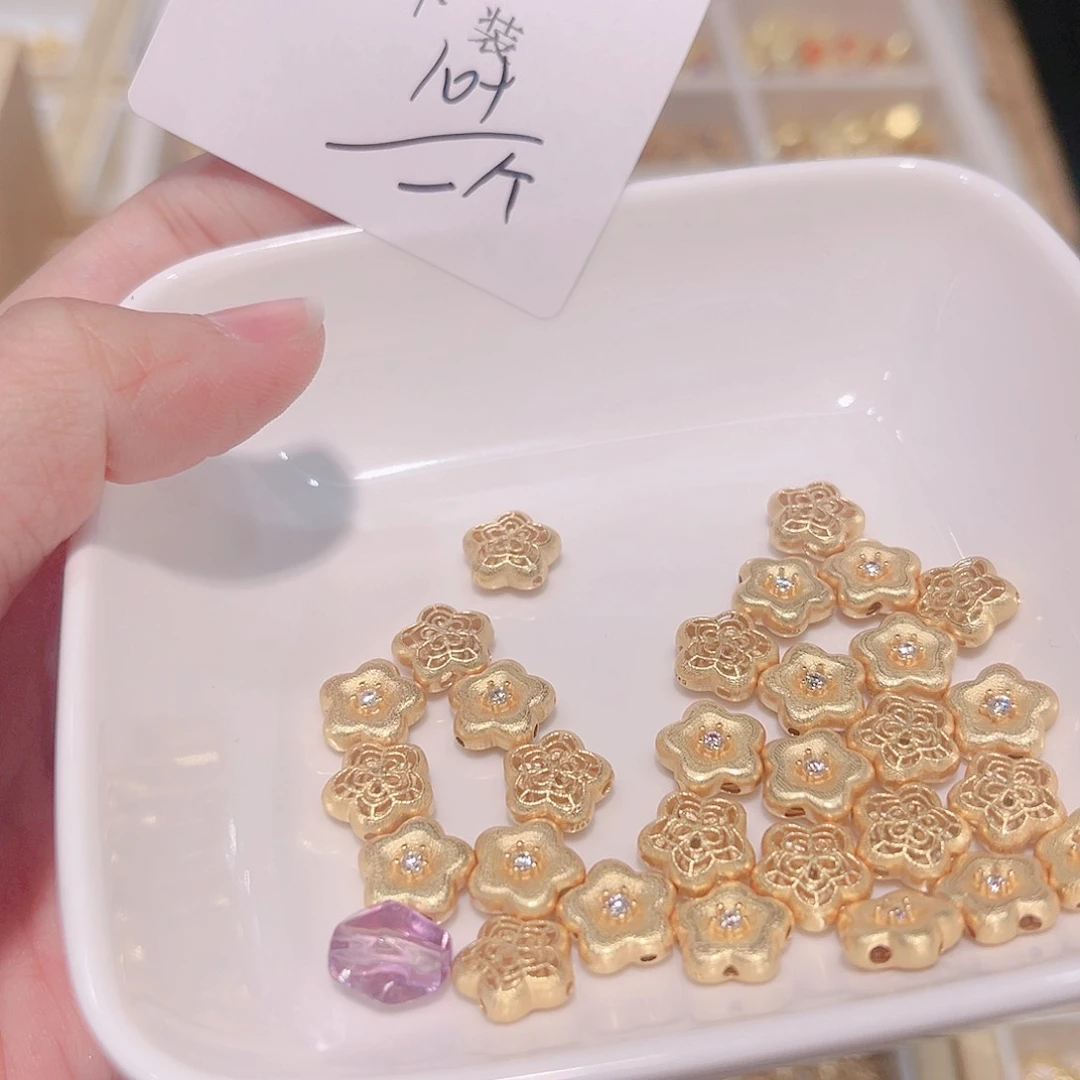 紫晶珠宝半成品银S925镀金镶嵌36