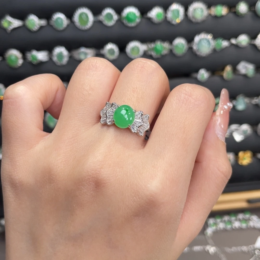 翡翠银S925镶嵌戒指