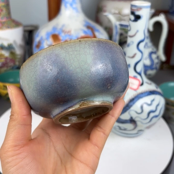 摆件钧窑窑变碗……