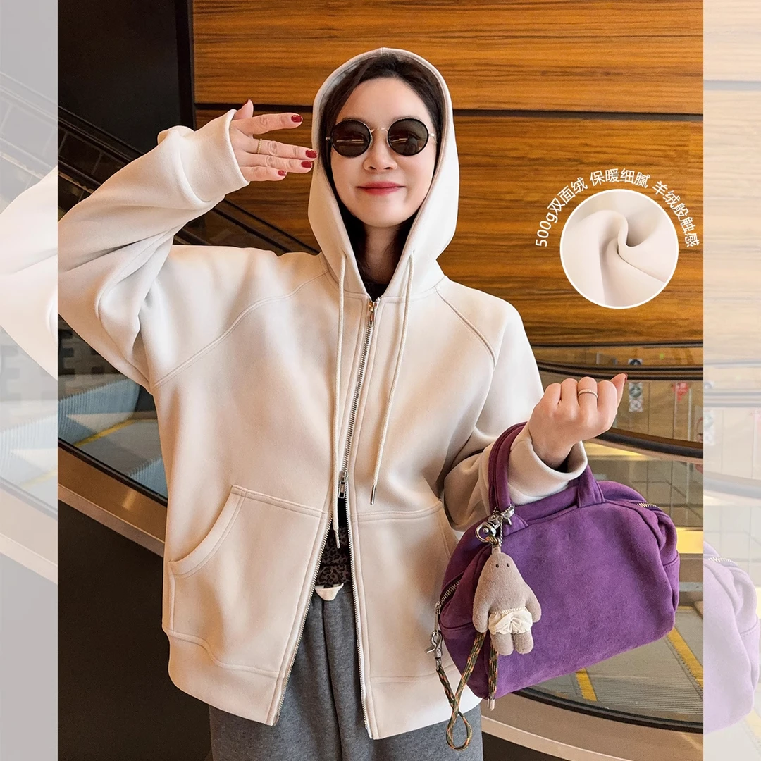 莉贝琳sisy休闲连帽外套500g宽松加厚时尚洋气卫衣S24412JC03