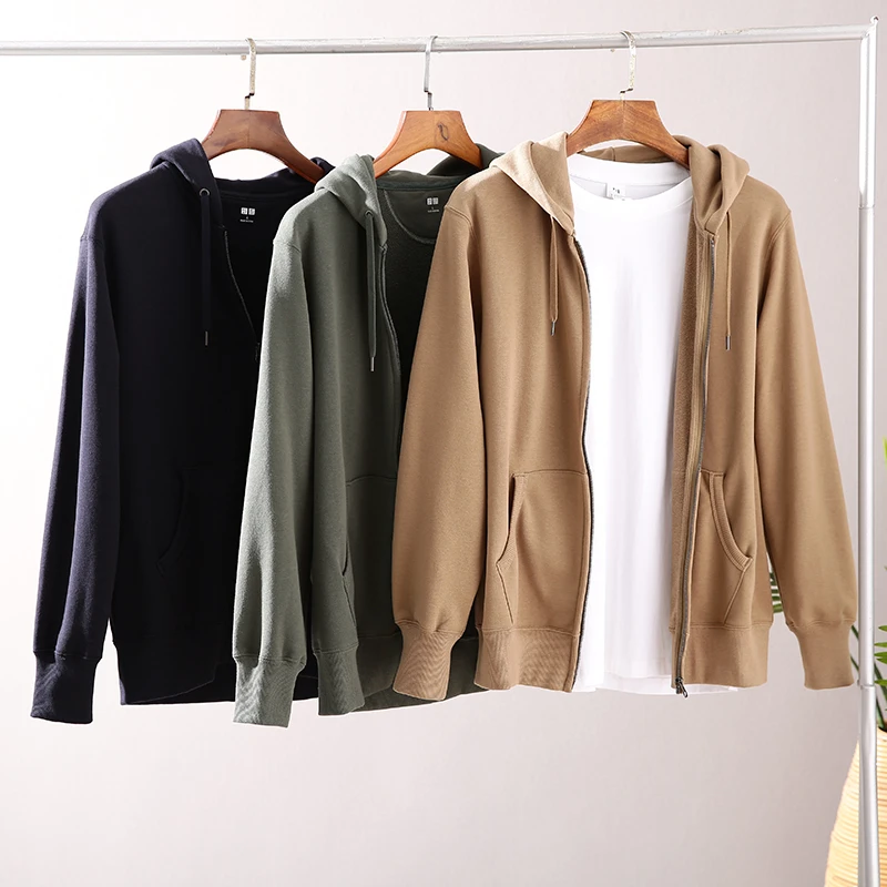 【退货补运费】春季男士简约百搭休闲开衫连帽长袖卫衣外套803/806