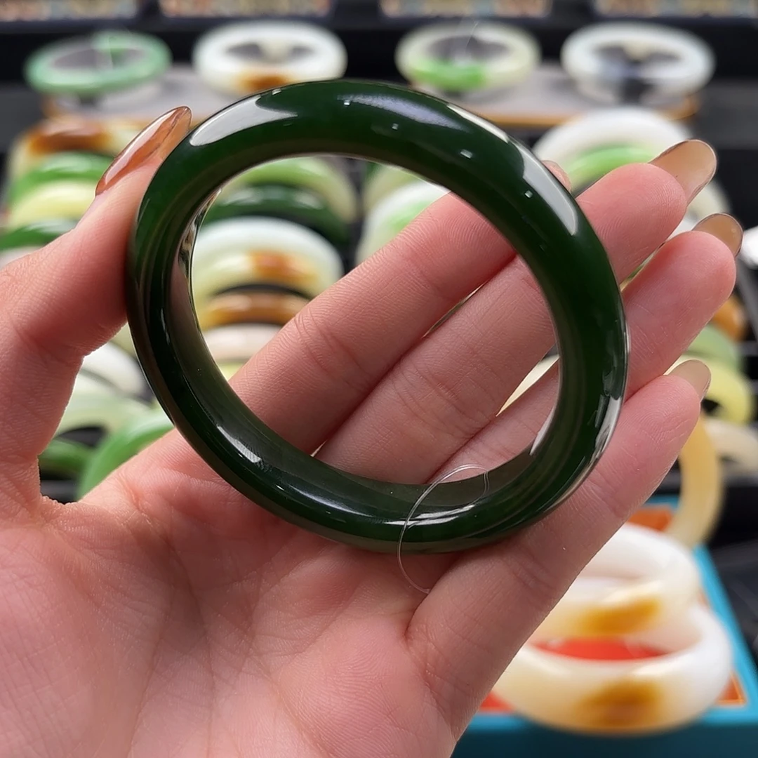 和田玉未镶嵌手镯56.3