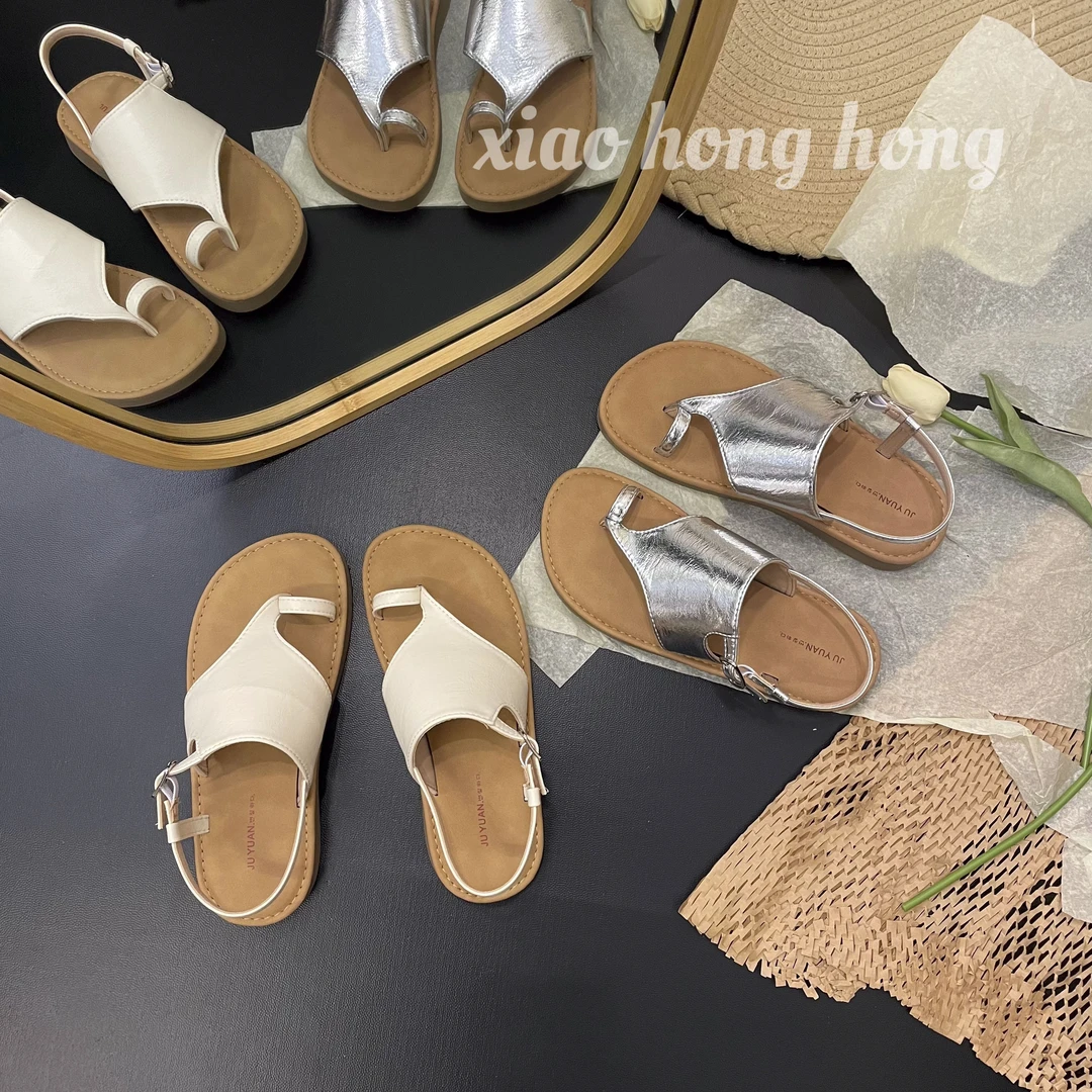 【婷婷】东大门韩版两穿夹趾凉鞋厚底2025夏季新款休闲百搭软底