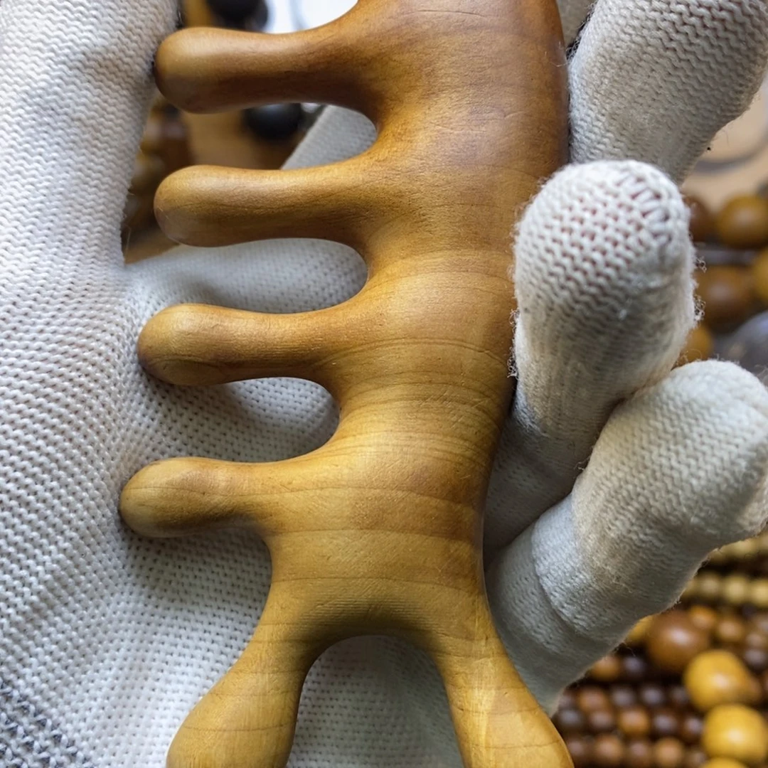 檀香木手串/手链_****?手把件老山檀黑肉焦糖在经络梳