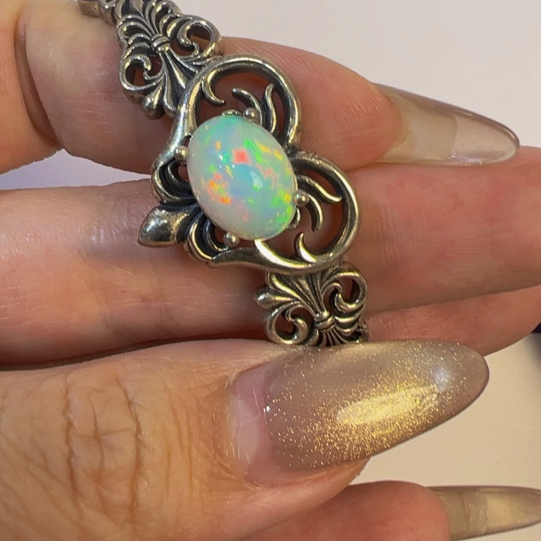 欧泊银S925镶嵌手镯