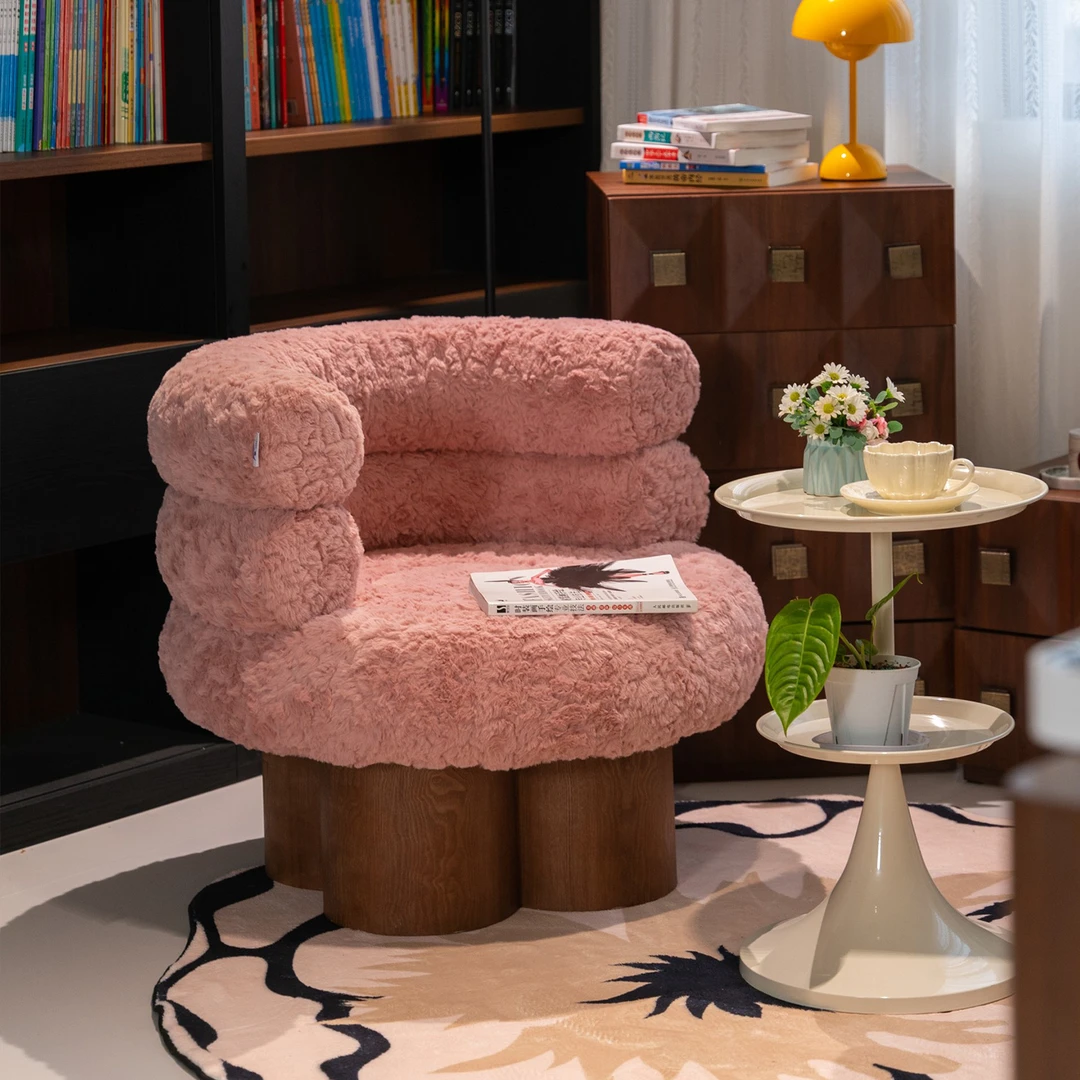 希静家用梳妆椅奶油风女生衣帽间卧室转椅化妆椅子家用休闲化妆凳