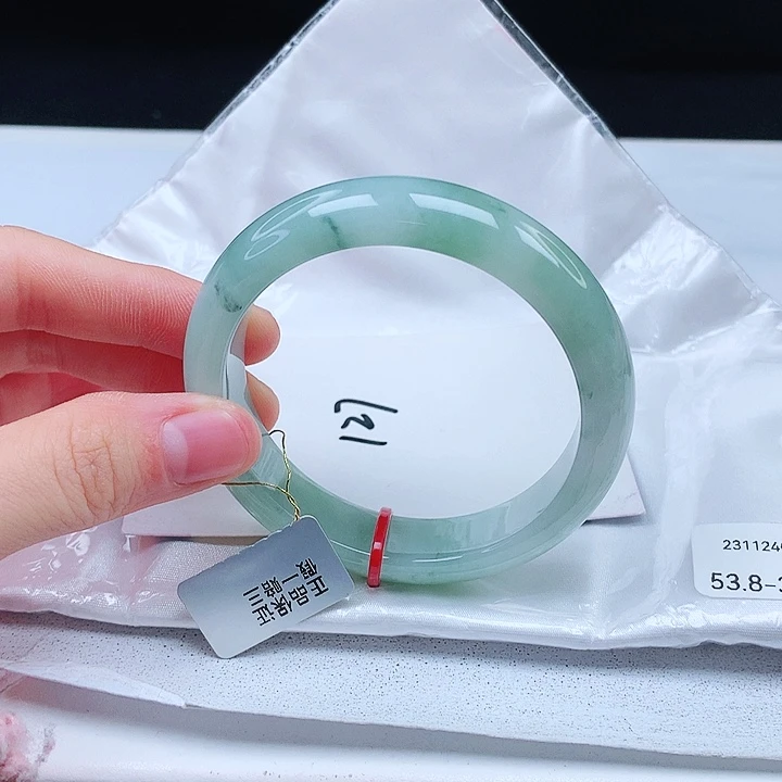 翡翠手镯未镶嵌缅甸天然a货手镯53+