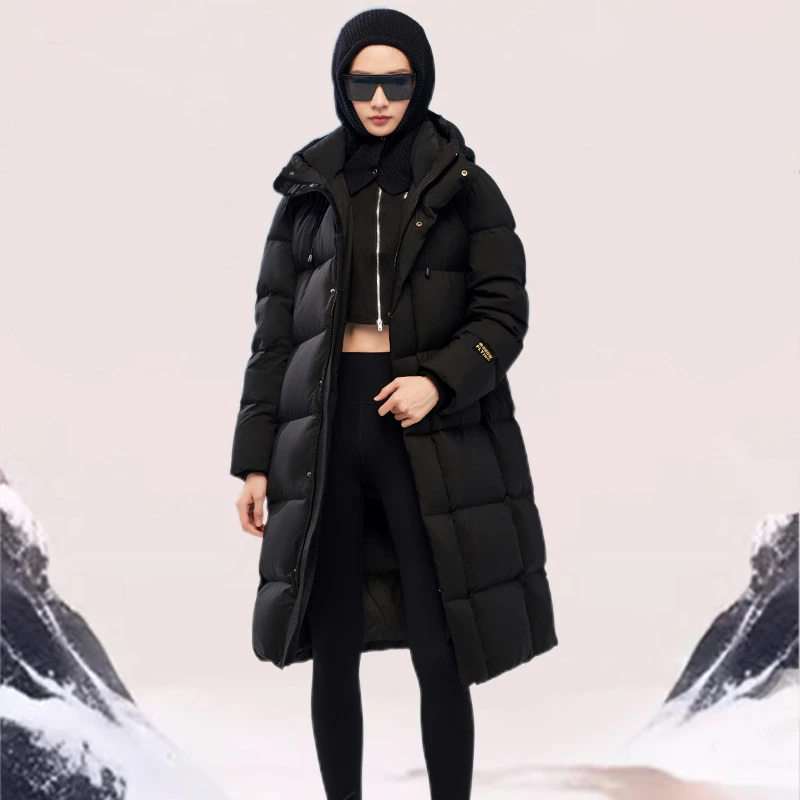 情侣款鹅绒长款羽绒服冬季新款过膝加厚极寒东北外套13030