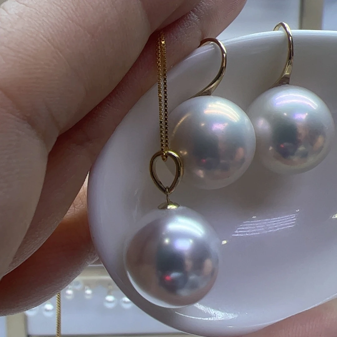 淡水珍珠吊坠(赠链)18K金镶嵌