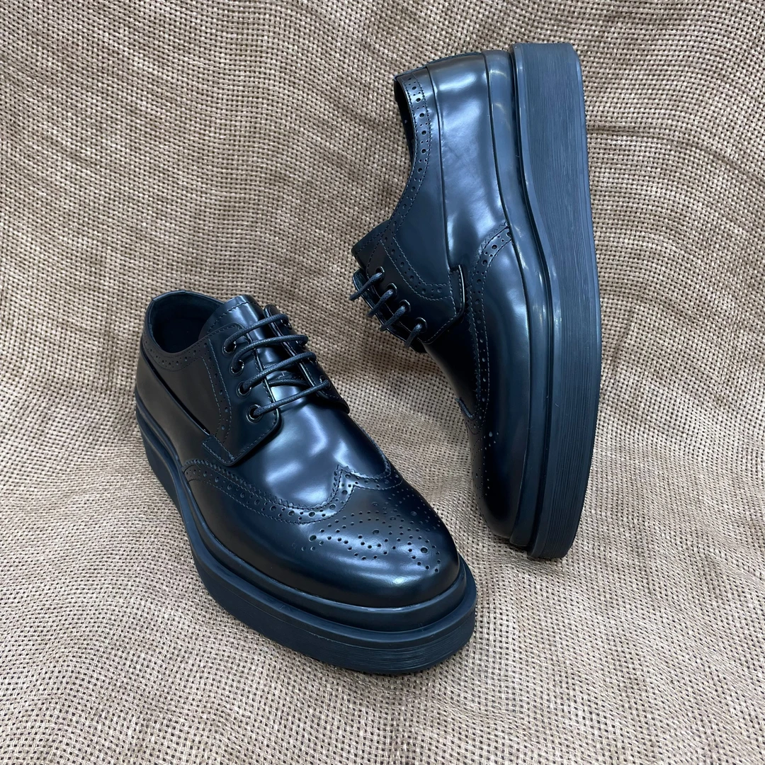 头层牛皮布洛克雕花男士德比鞋真皮平底英伦商务休闲正装皮鞋男