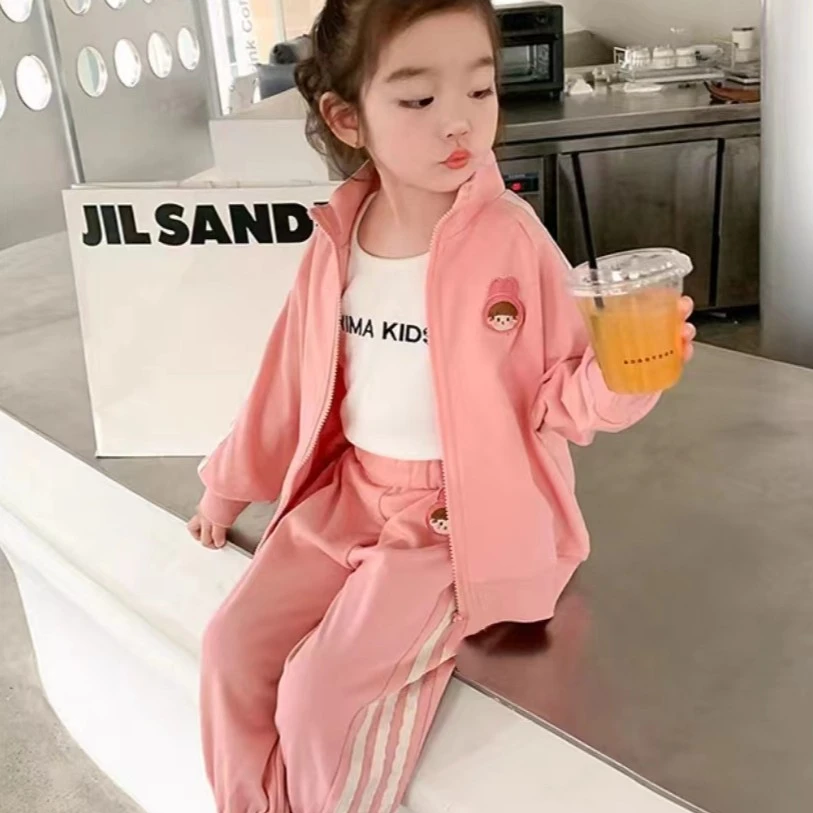 D1101女童秋装运动套装2025款儿童春秋时髦洋气女宝宝休闲两件套