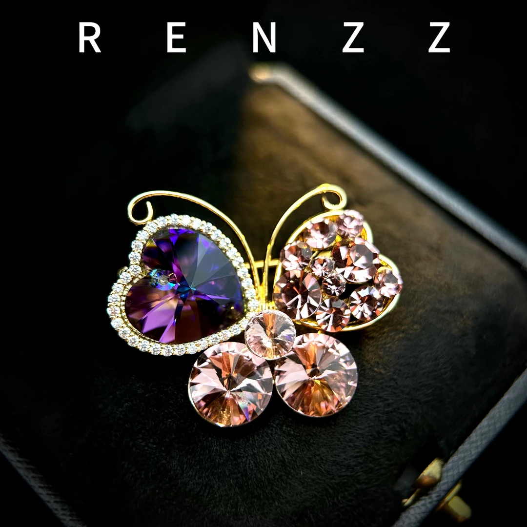 0052紫色蝴蝶胸针