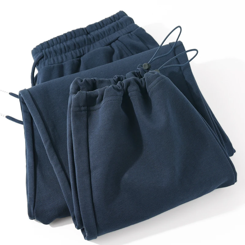 实用主义丨抽绳两穿卫裤！藏青色美式宽松百搭直筒裤束脚裤女男冬