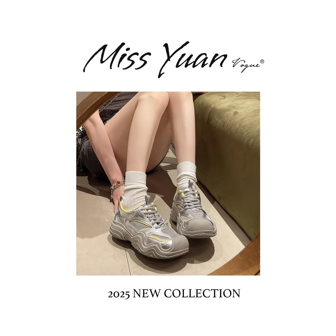 M.Y媛总 时尚拼色丑萌大头德训鞋女2025新款网面登山运动休闲鞋