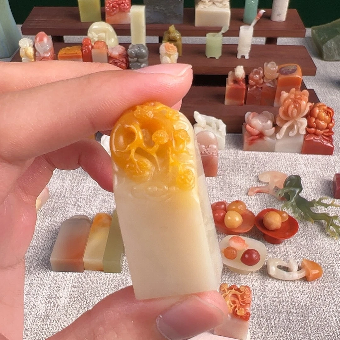 印石老挝石包4字篆刻-私人定制