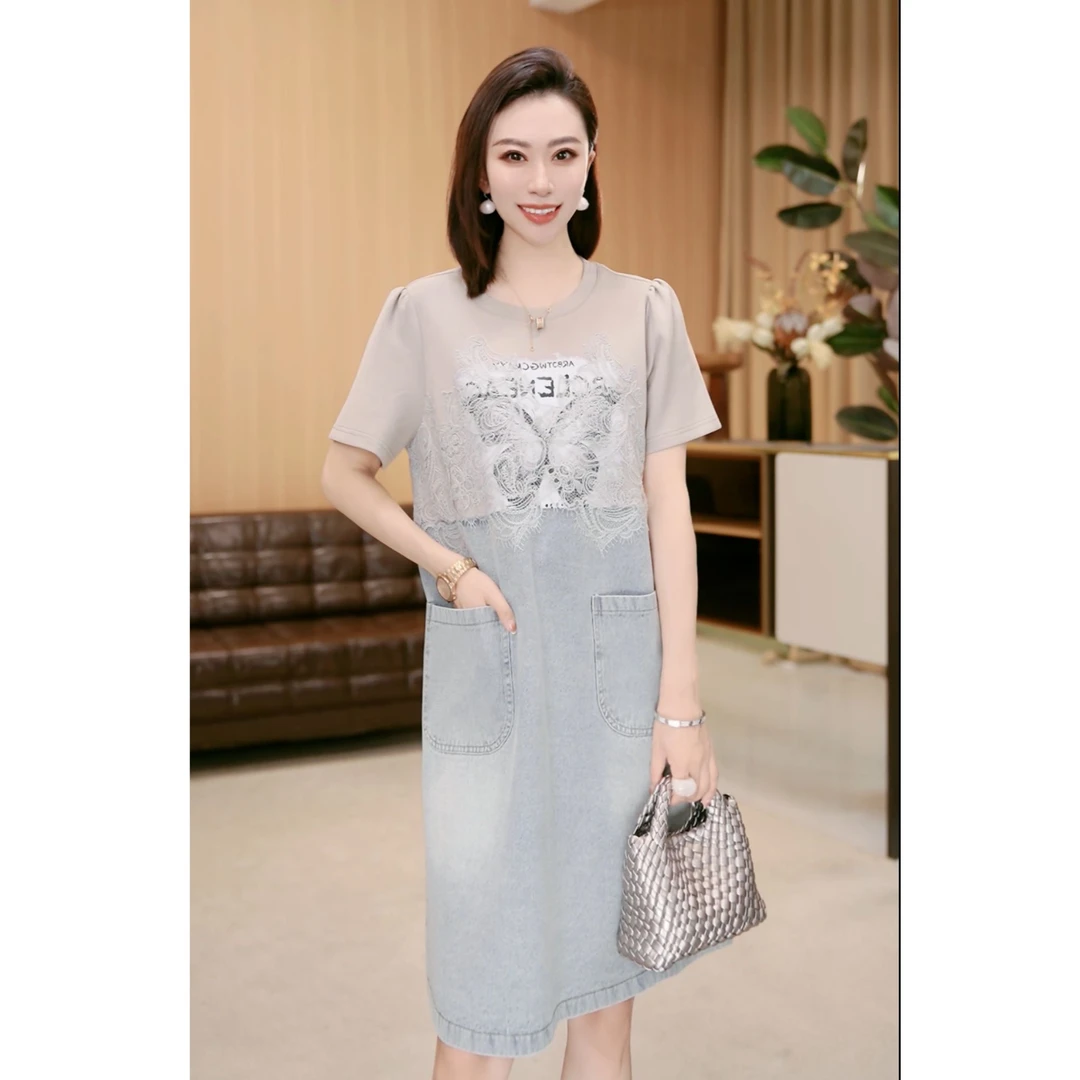 林果&季得 【花间令】时尚减龄气质百搭女士中长连衣裙