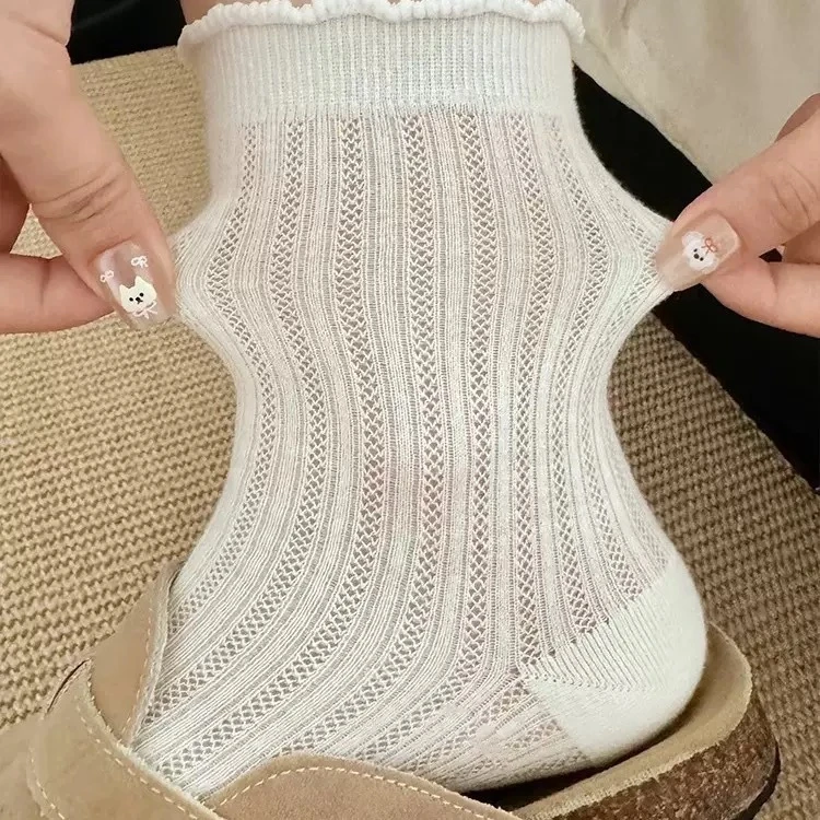 白袜纯棉运动女袜黑色舒适透气轻薄柔软袜男袜袜子女款中筒袜风