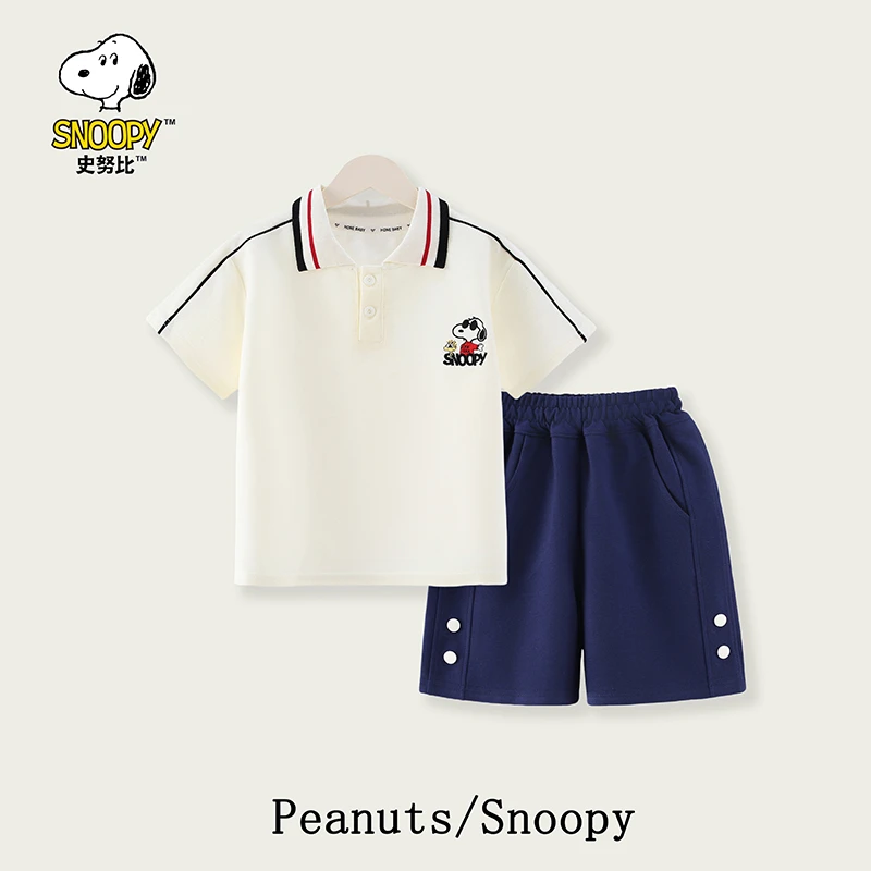 【品牌清】夏季休闲短袖男童女童洋气儿童透气翻领POLO衫套装