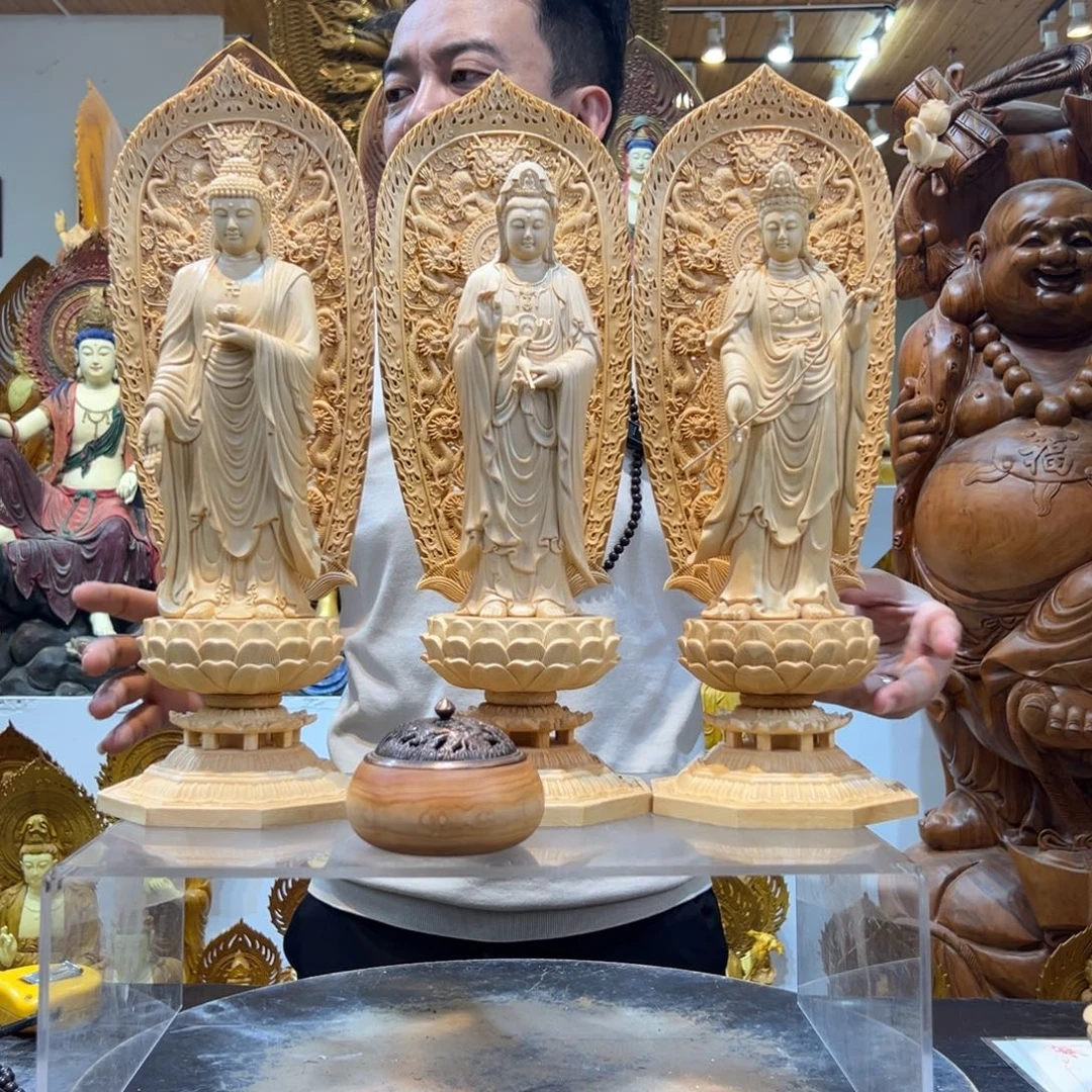 香樟木西方三圣一套