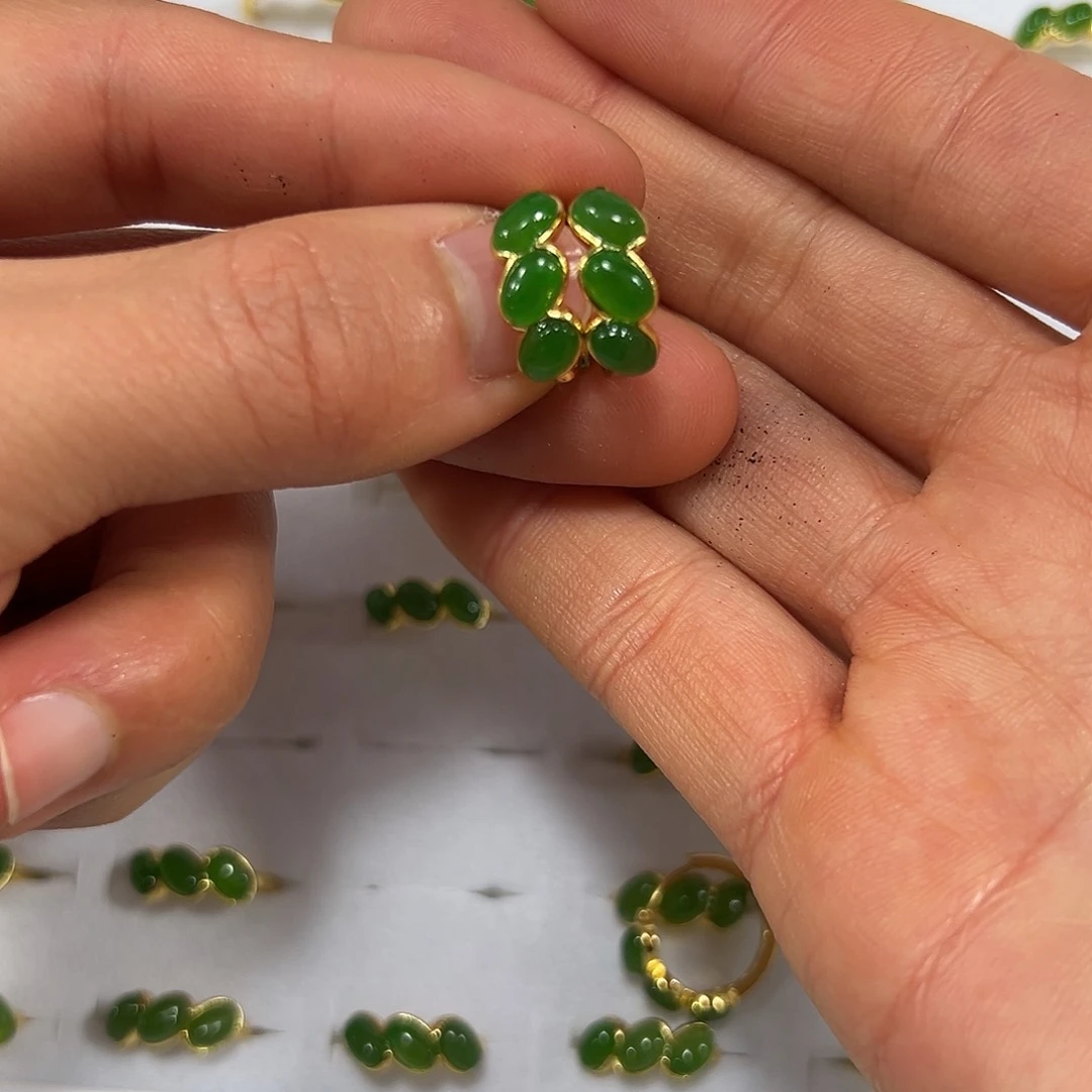 和田玉耳饰颜色多样性发货拍一发一银S925镶嵌素*人