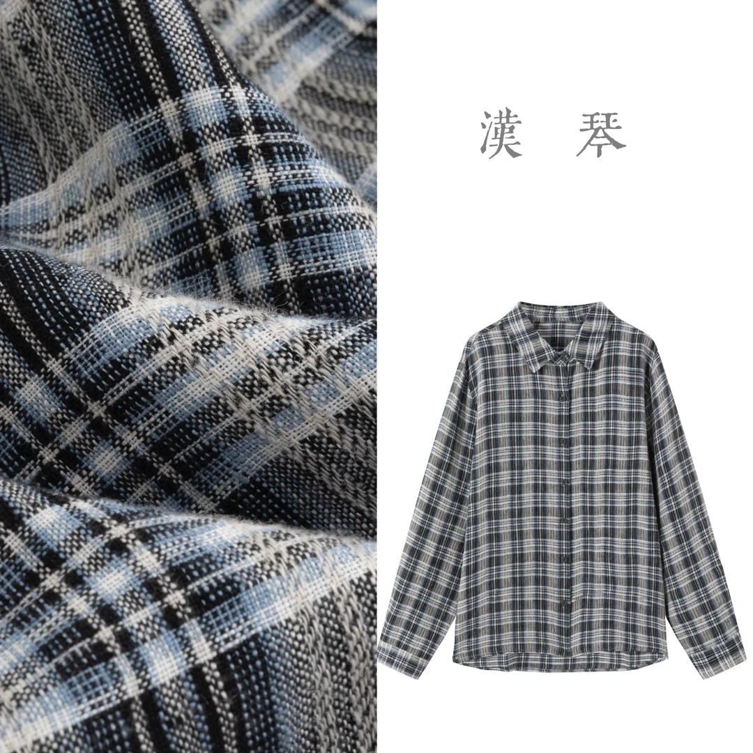 【高定版】汉琴66515款色织汉麻经典格子防晒衬衫百搭休闲春夏款