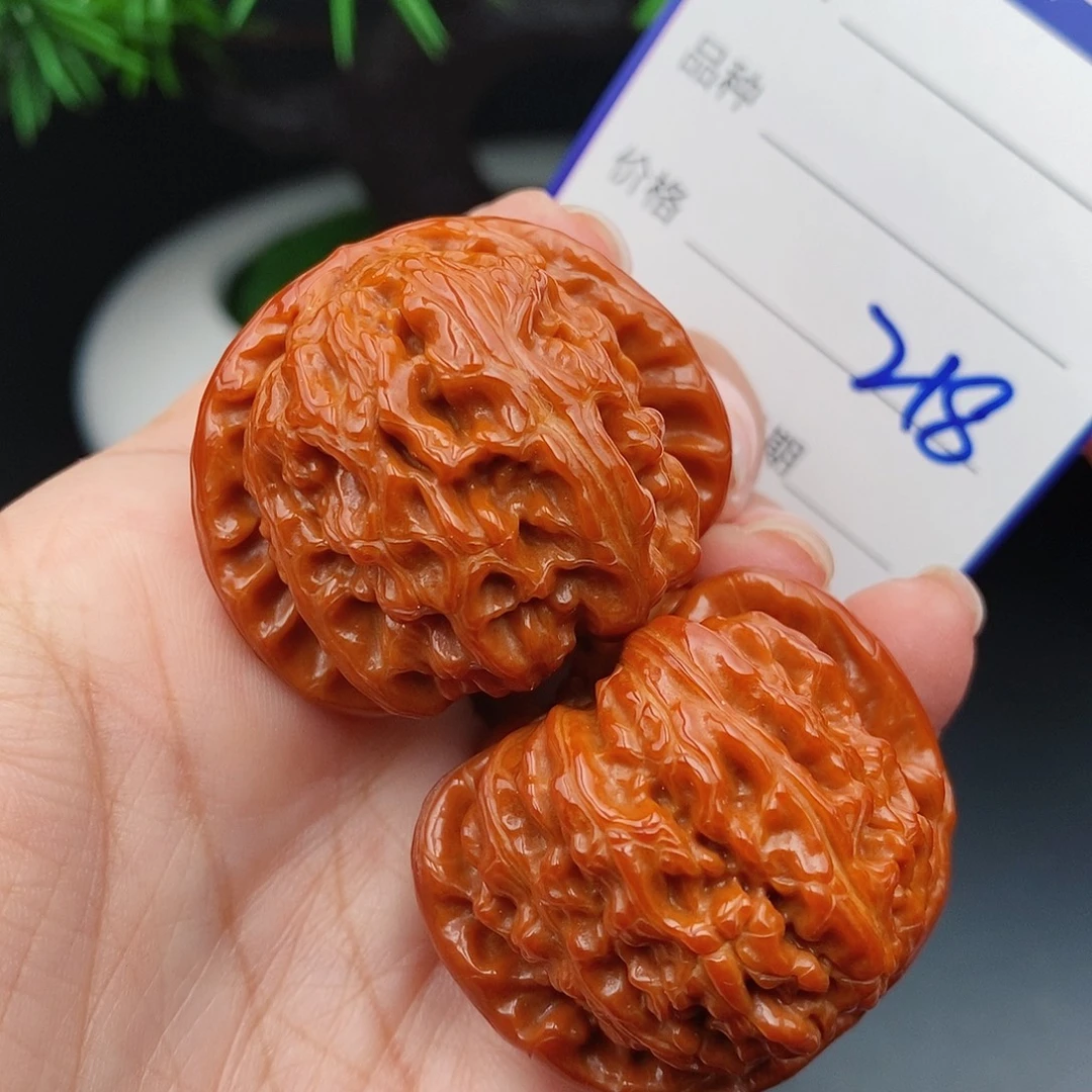 文玩核桃把件38球白218