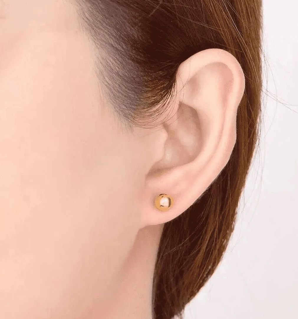 铜合金耳饰 女款时尚百搭镀24K金精致小巧简约耳钉