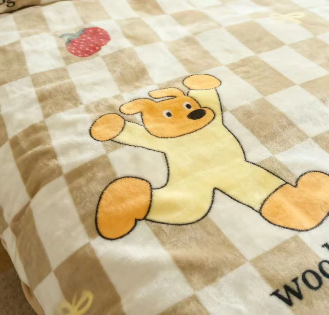 150*200咔格小狗绒被套