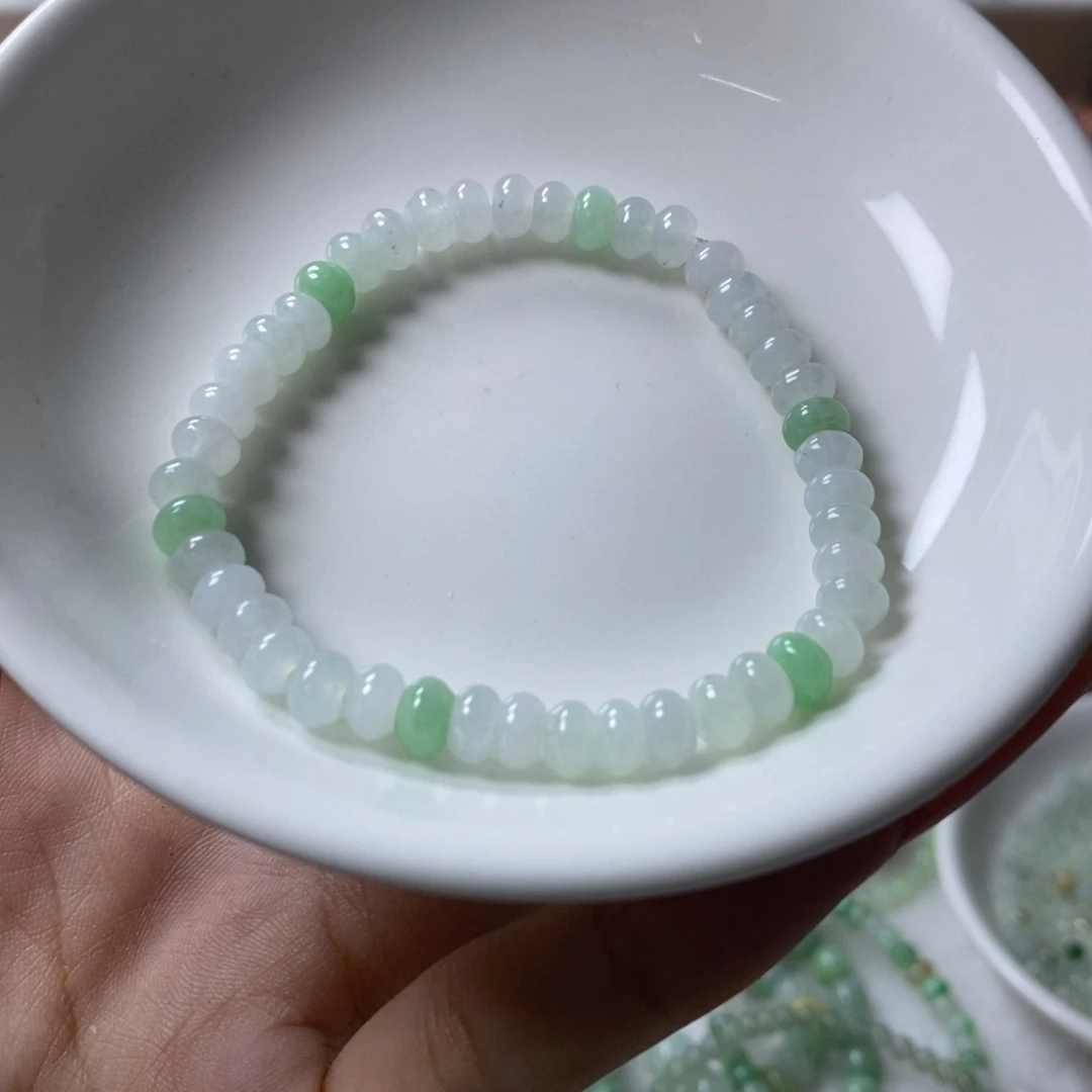翡翠未镶嵌手链算盘卡5.8
