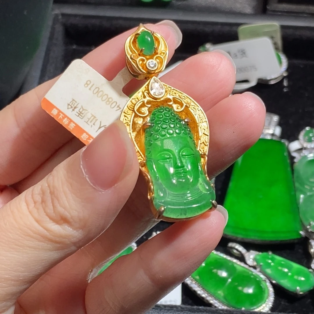 翡翠银S925镶嵌吊坠(不含链)