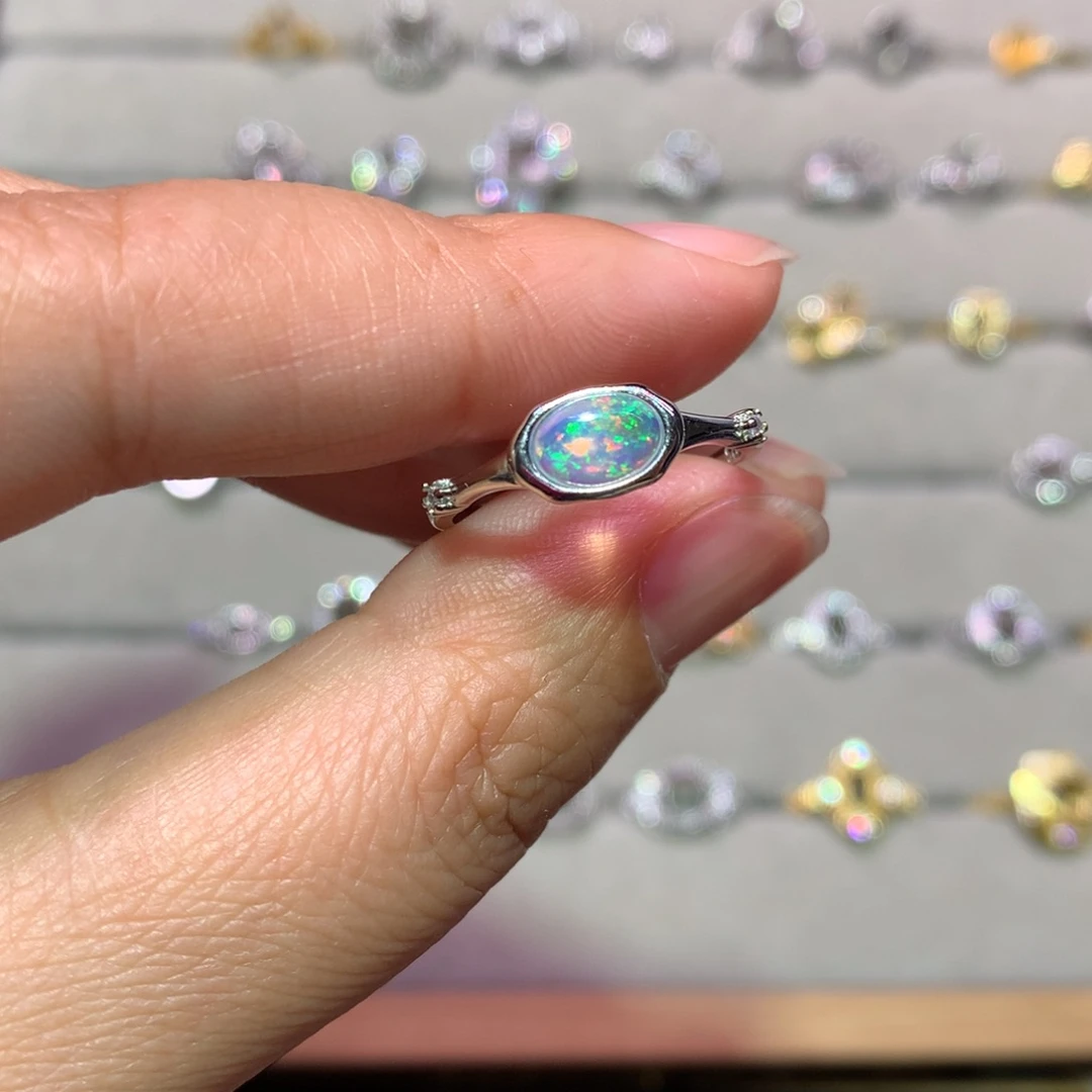 银S925镶嵌欧泊戒指款式