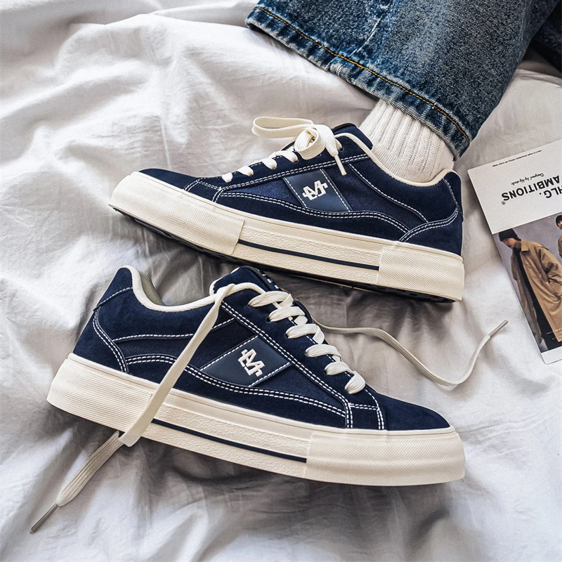 夏季厚底极简风透气耐磨休闲板鞋帆布鞋春季休闲韩版学生百搭男鞋