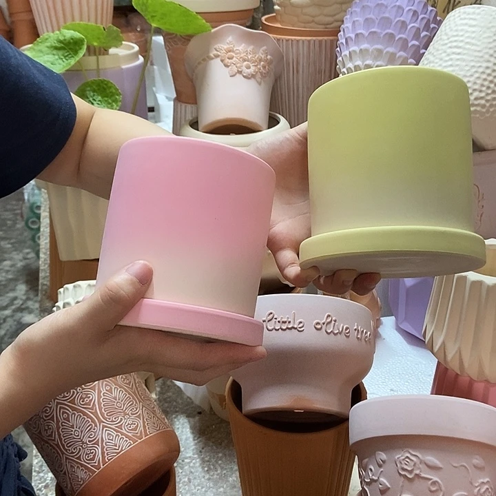 11直筒盆 粉+黄2套