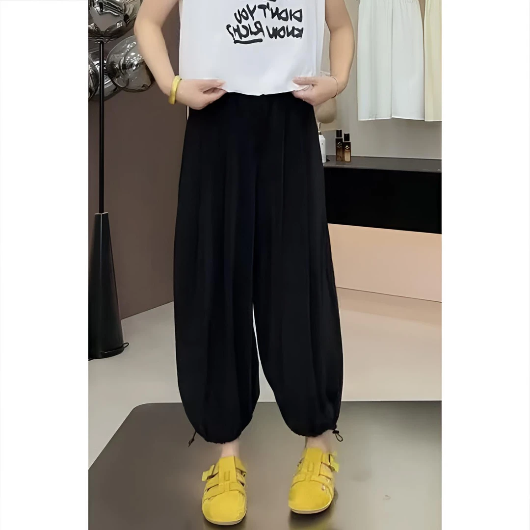 夏季束脚裤高腰灯笼裤显瘦大码薄款休闲裤宽松九分欧若假日风凉裤